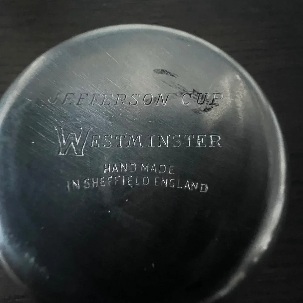 Vintage Jefferson Pewter Cup‎ Westminster Hand Made Sheffield England
